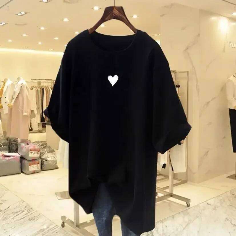 Women Casual Loose Pure Top Tees Basic Solid Pullovers Summer Love Printed Short Sleeve T-shirt XJ260306