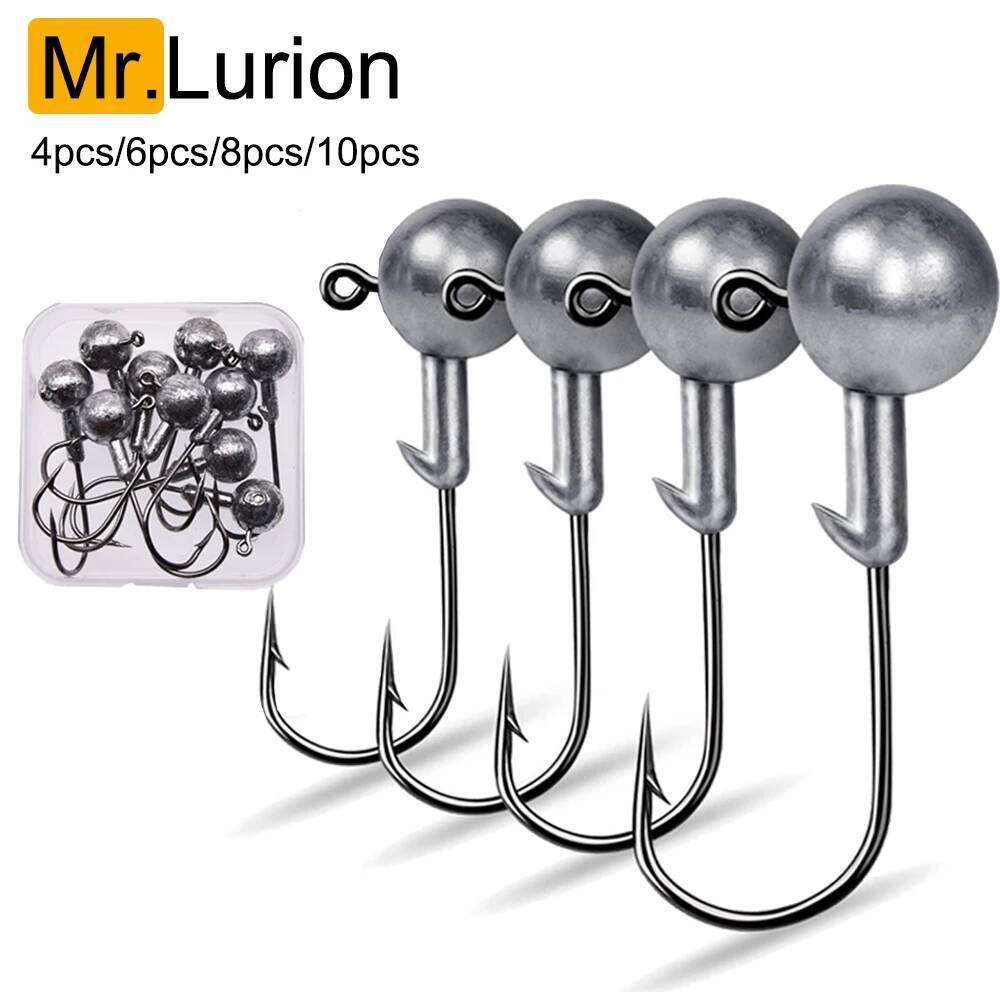 MrLurion1g 2g 3g 4g 6g 10g 25g 1Box jigging head hooks , all kinds of fishhooks,high quality fishing tackle for softbait S260305