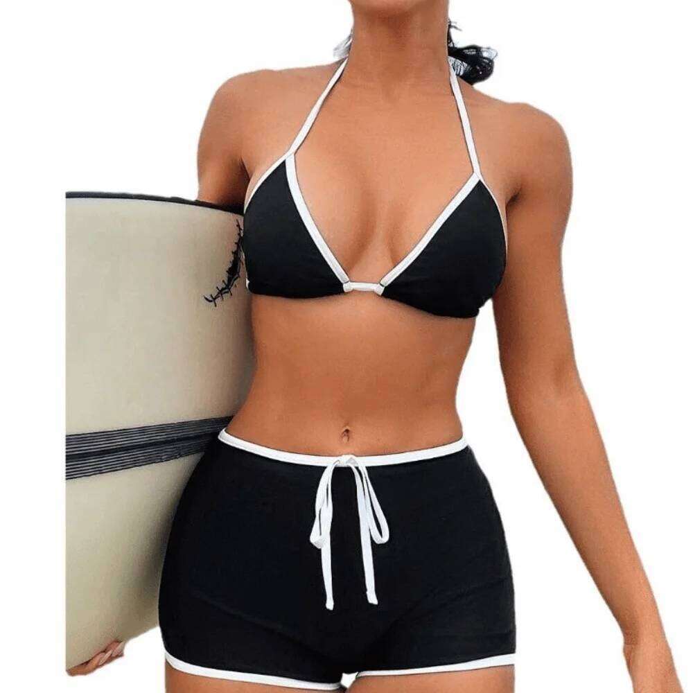 New Women's Bikini Style Trendy Two-Piece Set Fashion Design Sexy Swimwear Swimming Pool XJ260206
