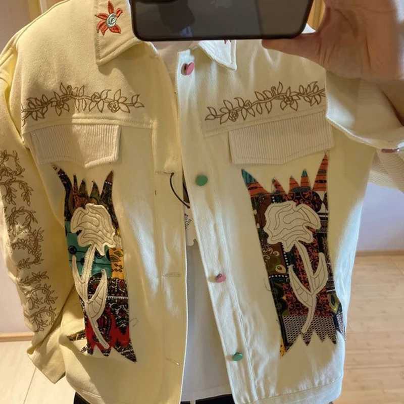 Retro Denim Jacket Men Autumn Winter New Style American Heavy Industry Embroidered Top Trendy Loose Casual Work Jacket Preppy M260309