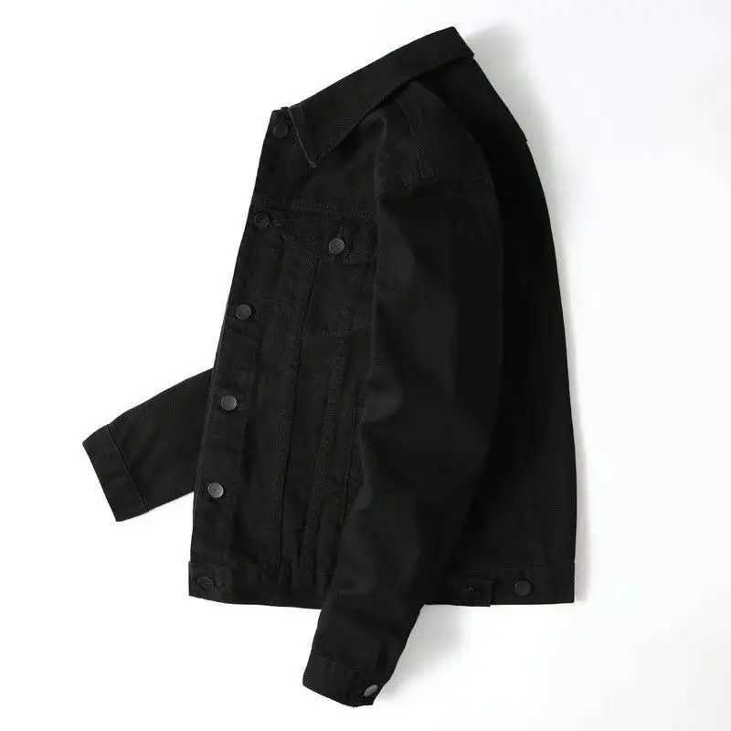 Casual Denim Coat Mens and Womens Spring and Autumn Models Mens Clothing 2024 New Simple White Lapel Jacket Trendy Top M260309