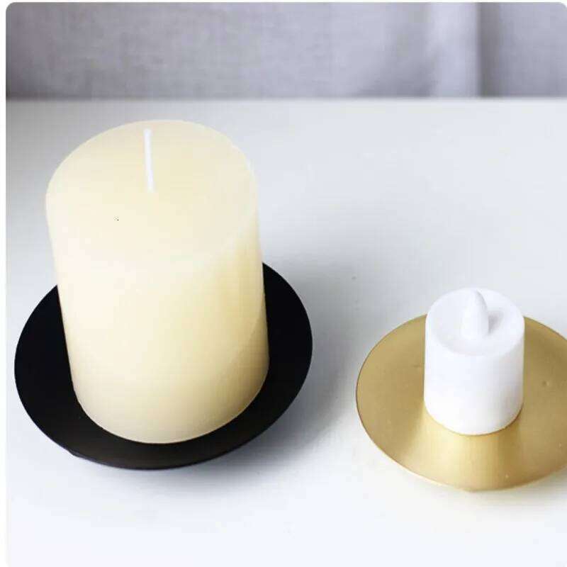 1/2PCS Iron Black Golden Candle Pillar Metal Plate for Wedding Party Festival Candlestick Holder Art Gift Home Decoration H260310