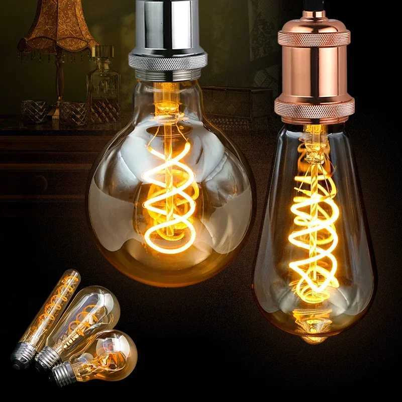2-10pcs LED Edison Light Bulb E14 E27 AC220V Retro Filament Bulb C35 ST64 G80 G95 G125 Warm Yellow Living Room and Bedroom Light H260310