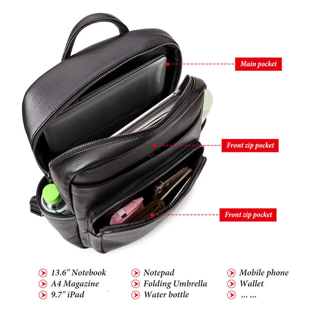 Luxury Shoulder Bags Totes Hobo Hummer Paul Large Capacity Men S Genuine Leather Top Layer Cowhide Business Backpack Casual Travel Storage Bag For SEN