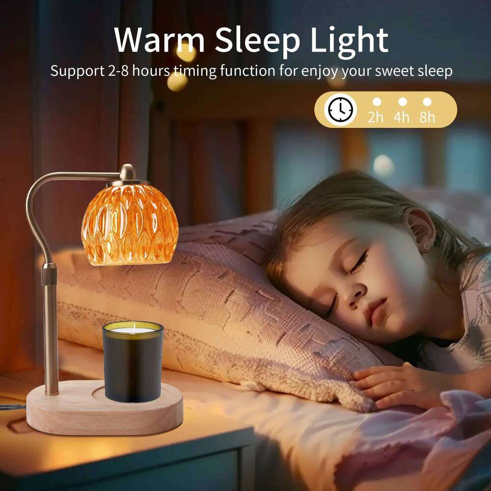 Retro Candle Warmer Table Aromatherapy Lamp with Timer & Dimmer Height Adjustable for Scented Candles Home Bedroom Decor H260310