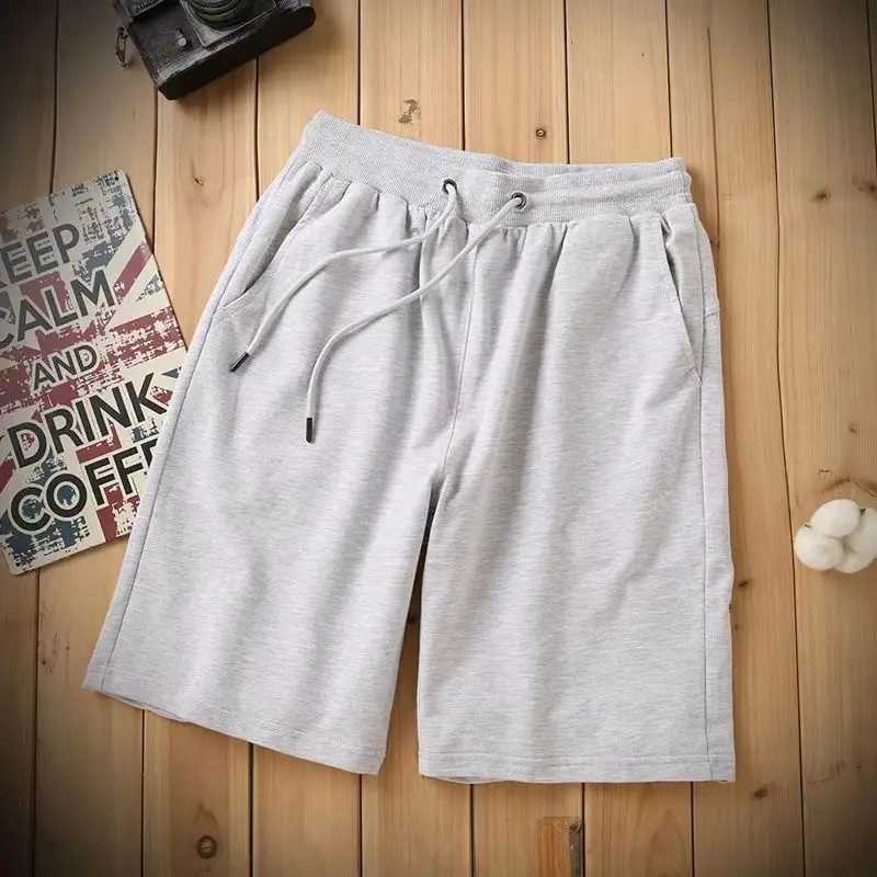 New Cotton Men Women Shorts Summer Sport Loose Solid Color Casual Pants Drawstring Daily Style Home Outdoor 5 Points Pants N260310