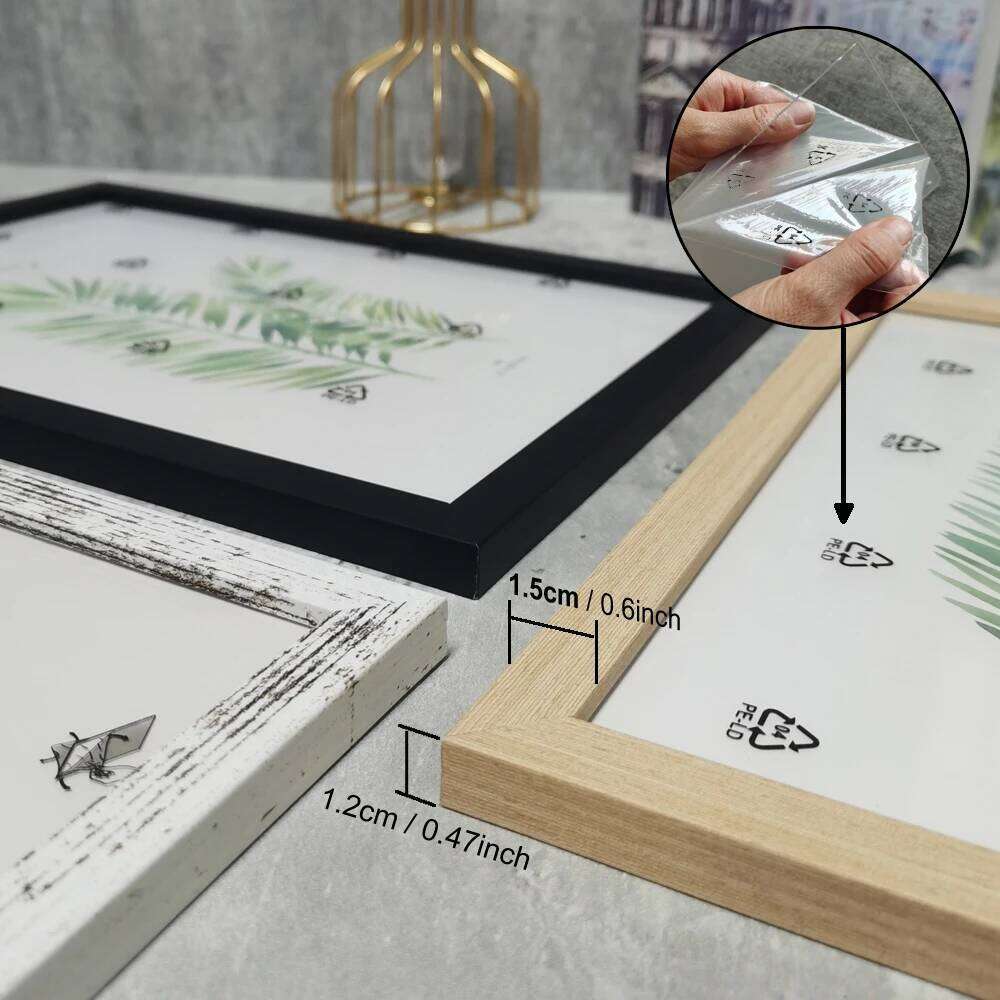 Wood Wall Hanging 10X15cm 15X20cm 20X25cm A4 Wooden Picture Frame For Pictures Photo Decor Desktop Decoration H260310 - view 4
