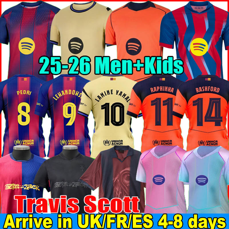 Fcb barcelona 25 26 LAMINE YAMAL RASHFORD soccer jersey RAPHINHA GAVI OLMO football kits 2025 2026 fourth barcalona football shirt men kit youth kids sets uniforms