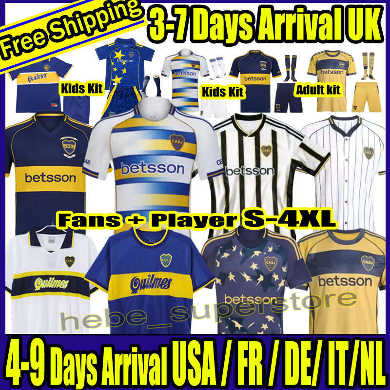 S-4XL 2026 Boca Juniors Third Soccer Jerseys 3rd Special 120th Anniversary Home 25 26 27 CAVANI BENEDETTO MARCOS ROJO CARLITOS TEVEZ men kids kits football Retro 1996
