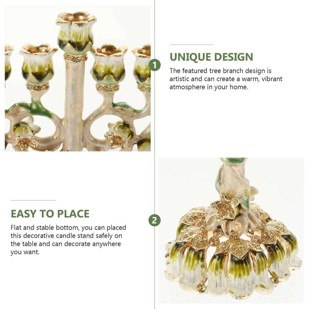 9-branch Taper Stand Creative Branches Design Stable Bottom Home Office Celebration Decor Desktop Ornament H260310