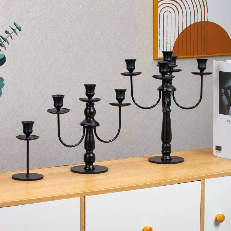 3/5 Arm Tall Candlesticks Holder, Elegant Taper Candle Holder Centerpiece for Wedding, Church, Halloween, Dining, Home Decor H260310