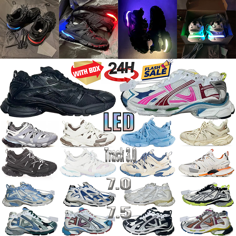 Top LED runners tracks 3.0 Pairs designer 7.0 7.5 casual shoes sneakers For Women mens shoe Black Taupe Orange Transmit sense Metallic Indigo size36-46