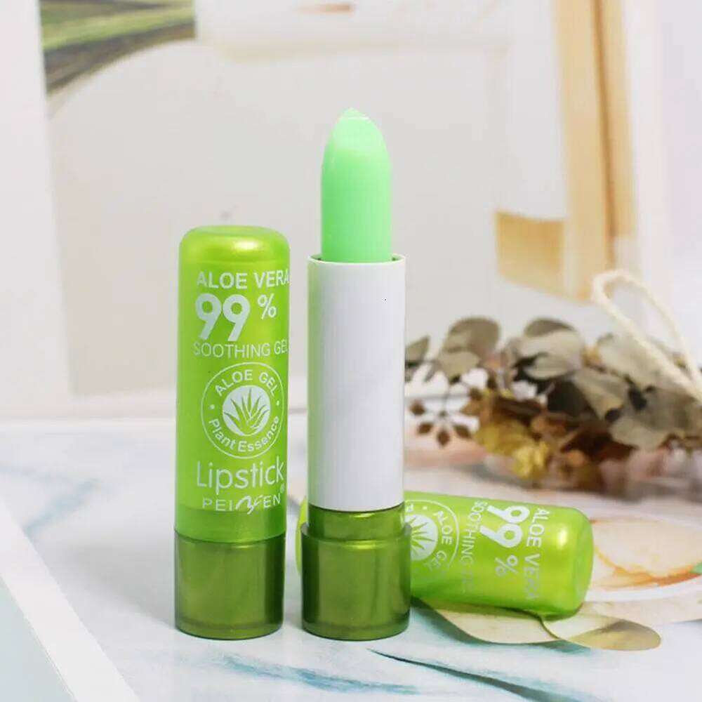 Moisturizing Aloe Vera Color-Changing Lipstick Temperature-Activated, Balm for Nourishing, Anti-Drying, Exfoliating Lip Care Z260310