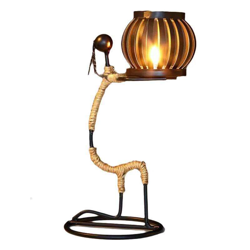Ladies African Women Iron Candle Holder, Home Bar Table Decoration-New H260310