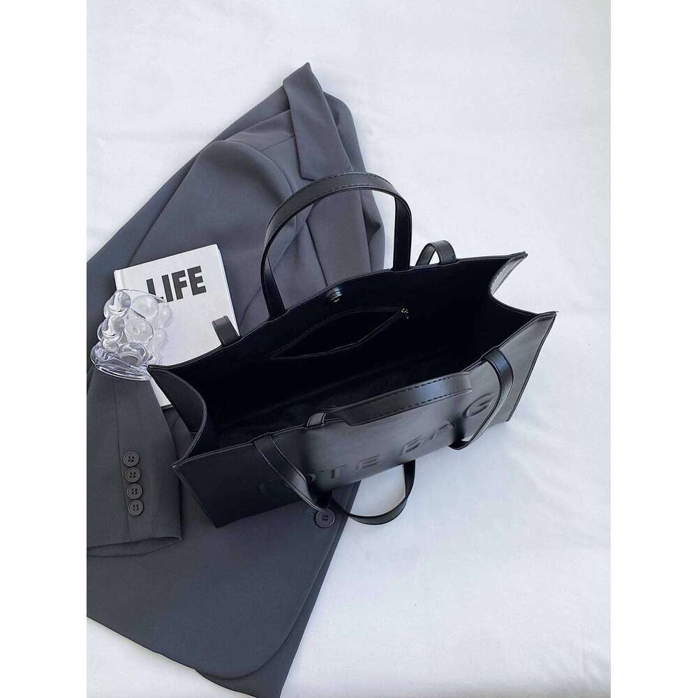 Large Capacity Fashionable Tote With Letter Print Fashion Solid Color Simple Crossbody Women Casual Handbag Shoulder Bag XJ260310