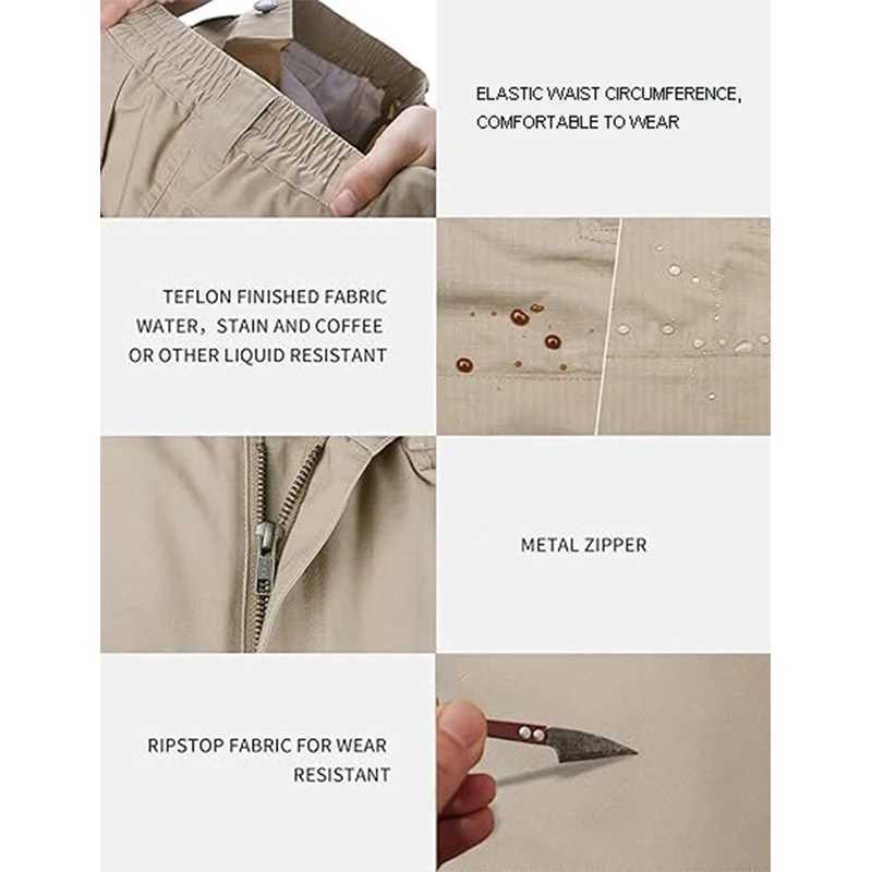 TRVLWEGO Mens Tactical Cargo Shorts Waterproof Lightweight Work Short Quick Dry Military Multi Pockets Ripstop for Hiking N260310