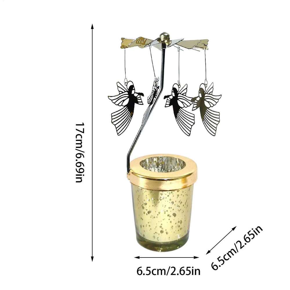 SpinningCandle Cat Carousel Spinner Rotating Tea Light Candle Holder for Table Centerpiece H260310