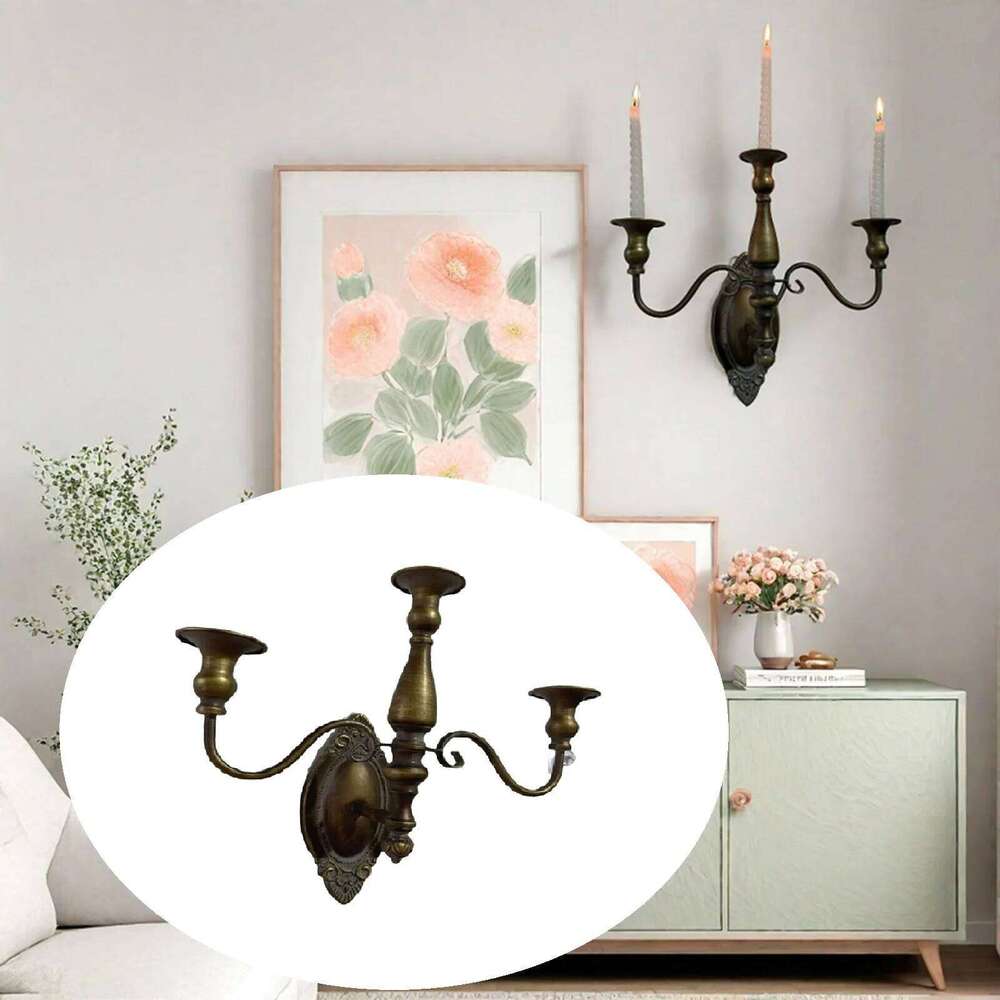Wall Sconce Candelabra Vintage Retro Candle Holder Ornament for Living Room Patio Farmhouse Fireplace Home Decor H260310