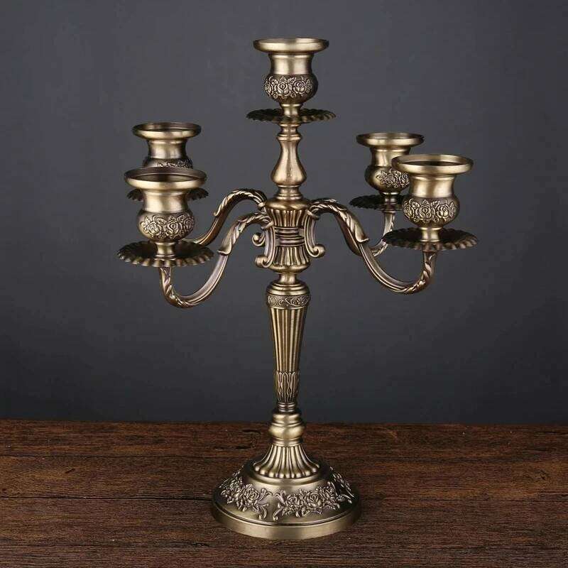 New Bronze Candelabra Metal 5-arms/3 arms Candle Holders Wedding Decoration sticks Event Stand Table Centerpiece H260310