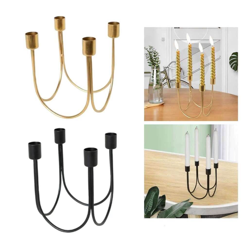 Metal Candlestick Candelabras Candleholder Farmhouse Fireplace Centerpiece New Year Taper Candle Holders for Dinner Table H260310