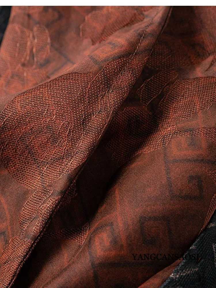 Breathable Cool 100 Natural Mulberry Silk Jacquard Gambiered Guangdong Gauze Elastic Waist Womens Loose Fashion Harun PantsT260310