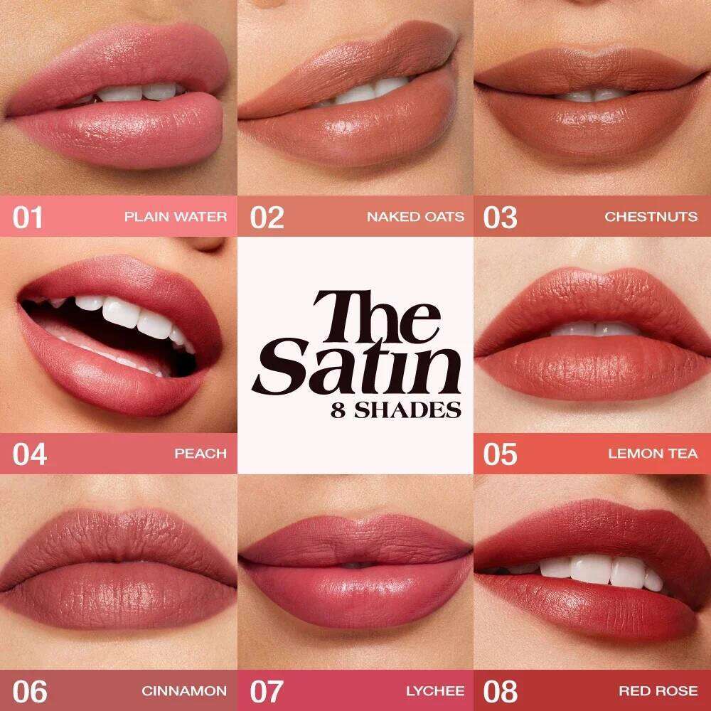 Hydrating Satin Lipstick Long Lasting Moisturizing Nourishing Non Oily Plump Lips Gloss Smooth Formula Glowing Finish Z260310