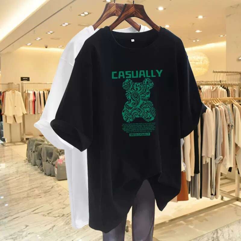 Women Clothing Fashion Long Sleeve T-shirt Spring Autumn Teddy Bear Printing Top Tee Lady Lazy Style Loose Cotton Pullover