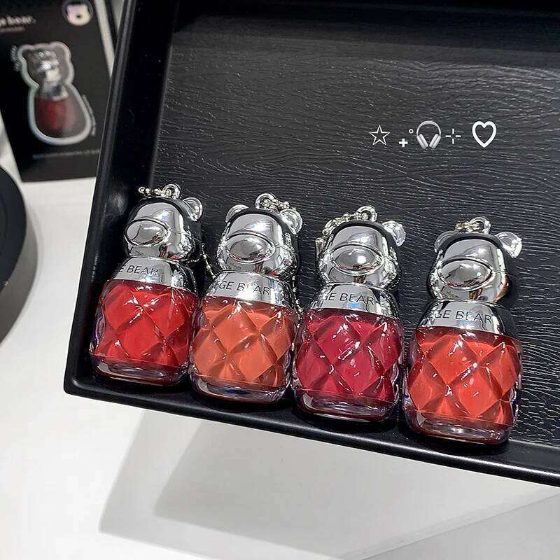 Gege Bear Keychain Pendant Water Gloss Gloss, Easily Apply Moisturizing Mirror Finish for Autumn&Winter Colors Lip Stain Z260310