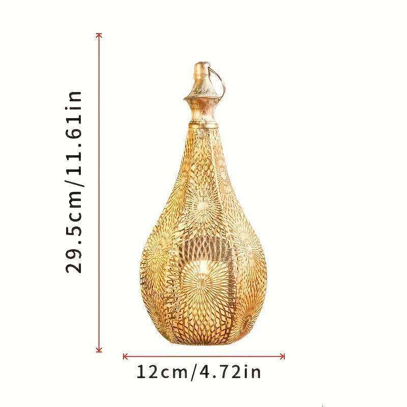 Elegant Metal Candle Holder - Decorative Tabletop Lantern Home, Perfect for Chinese New Year & Ramadan Celebrations H260310