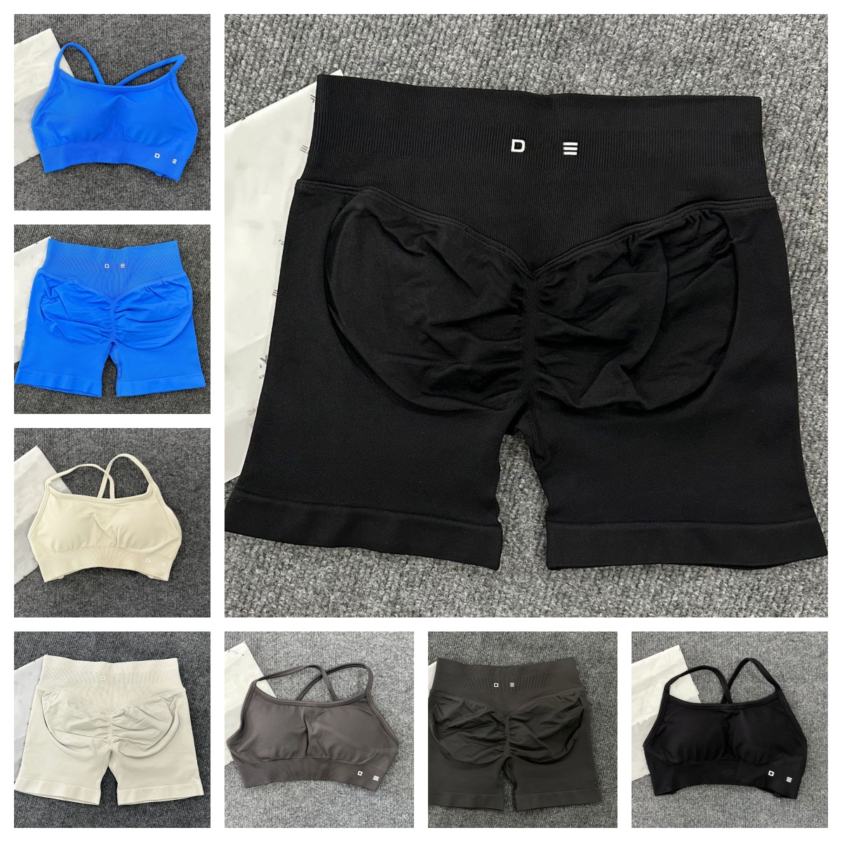 Designer Set Women 2 Piece Strappy Yoga Bra High Waist Workout Scrunch Shorts Sports Suit Fitness Clothes Seamless Yoga Set Backless Tops Outfit 26ss