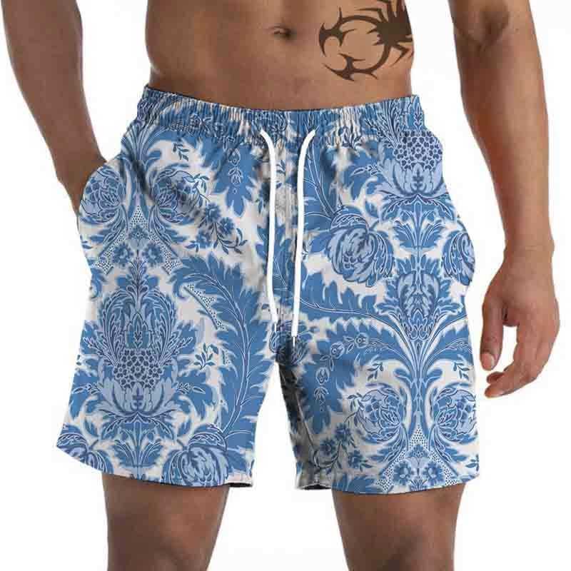 Vintage Coconut Tree 3D Printed Beach Pants New Mens Seaside Casual Loose Short Pants Women Fashion Hawaii Surf Board Shorts N260310