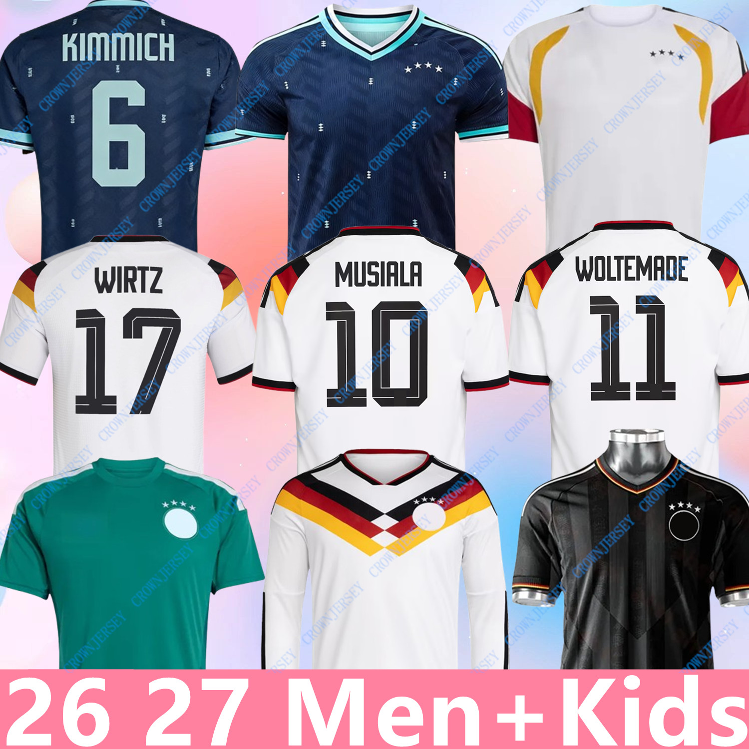 Germany Jerseys 2026 World Cup 125TH Musiala Wirtz Havertz Kimmich Soccer Jerseys Deutschland Trikot KROOS Tah RUDIGER Raum MULLER Kid Kits 2026 2027 Football Shirt