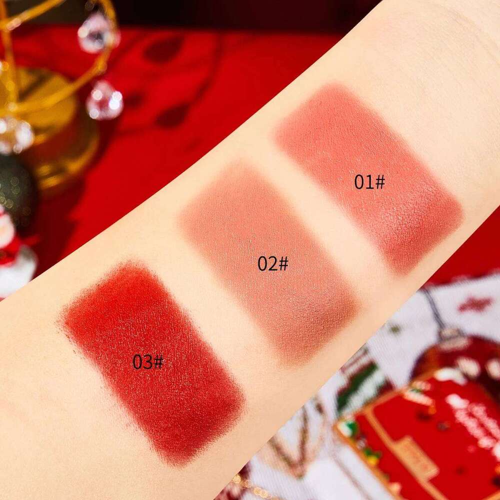 3 Colors Matte Lip Stick with Chain Bag Package Non-Stick Cup Long Lasting Retractable Red Lipstick Set 3.5gx3 Z260310