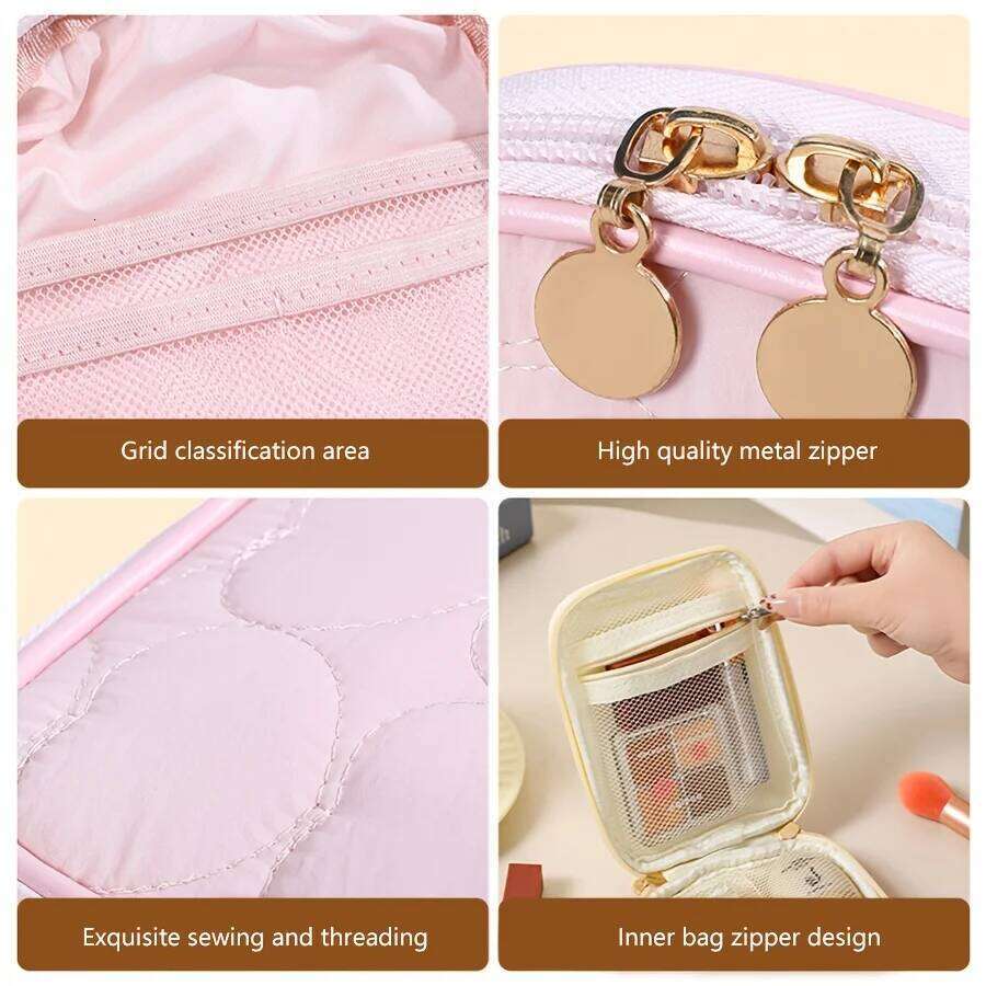 Portable Makeup Pouch for Touch-Ups, Mini Lipstick Cosmetics Storage Bag, Large Capacity Multifunctional Organizer, Toiletry Bag XJ260310