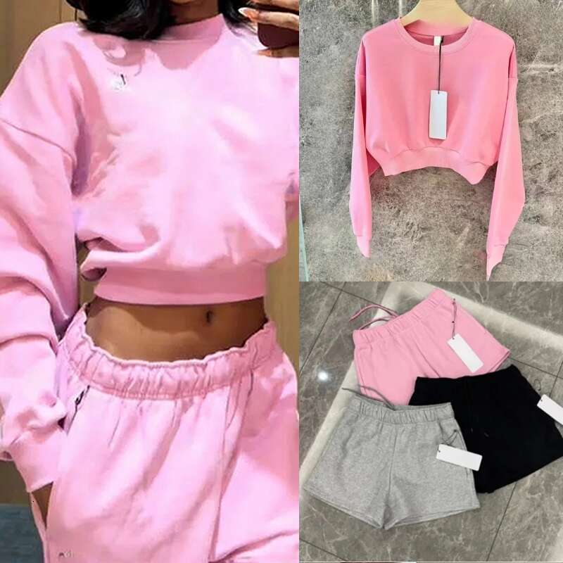 TOP Aloismness Sets Women Clothes Jacket Pink Aloismness Sweat Sets Women Set Jacket Leggings Pants Aloismness Fleece Jacket Yoga Gym Sweater Sets A5