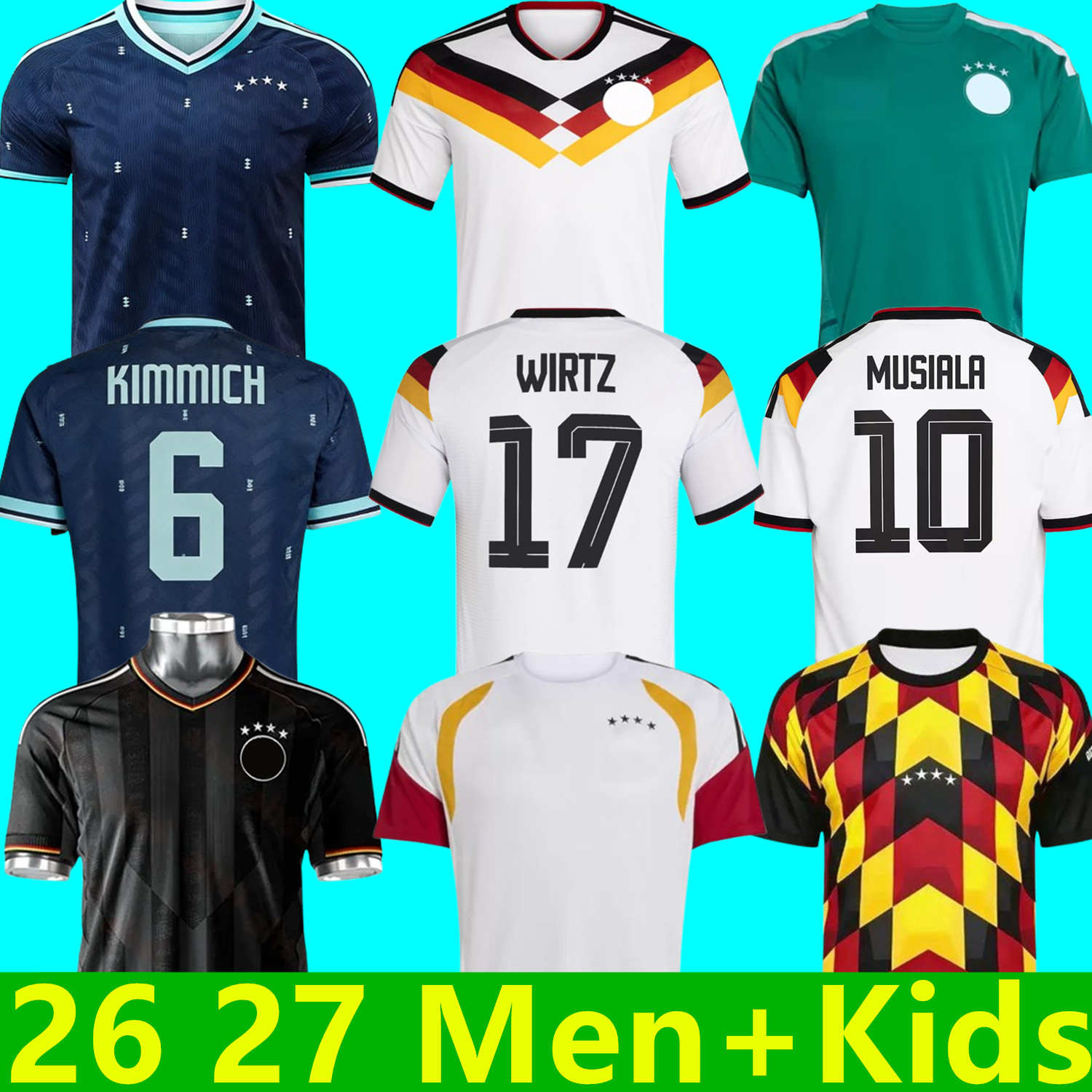 2026 World Cup Jersey Germany MULLER Soccer Jerseys WIRTZ MUSIALA 26 27 Deutschland Home Away HAVERTZ SANE KROOS Football Shirt RUDIGER WOLTEMADE NEUER Kids Men kit