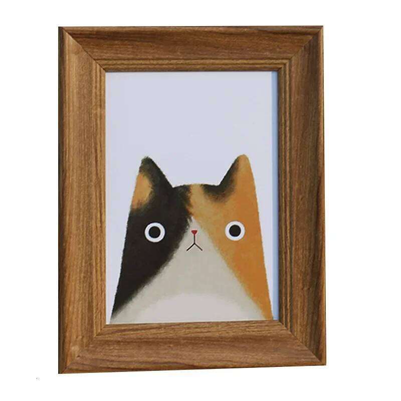 For Retro Frame 6 "7" 8 "10" A4 Photo Frame,Classic Walnut Texture Picture Frame,Table Vertical Version Resin Album Disp H260310 - view 3