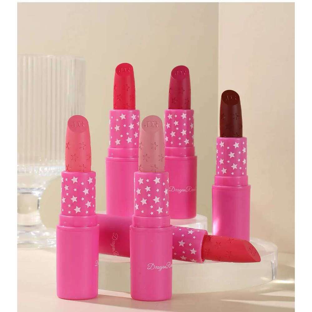 3pcs/Matte Not easy to fall out Barbie Colour Black Star Rose Lipstick Set Z260310