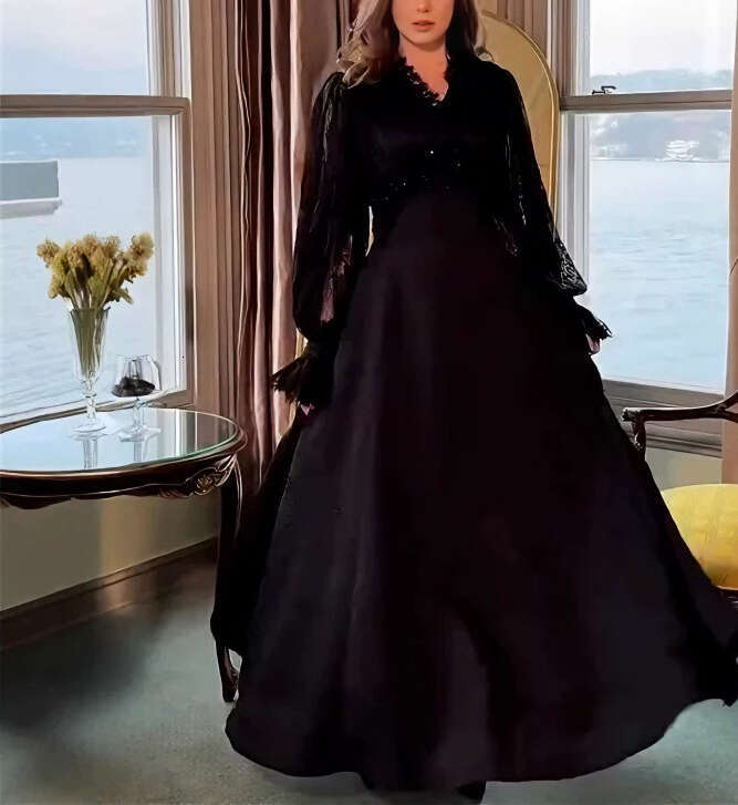 2026 Spring and Summer European and American Style Lace Dark Pattern Splicing Jacquard Waist Skirt with Wide Bottom