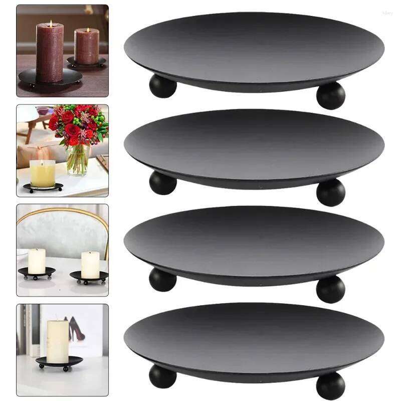 Metal Candle Holder with Iron Plate Base Perfect for Home Decor Craft Projects Artisan Gifts and Wedding Celebrations Enhances H260310