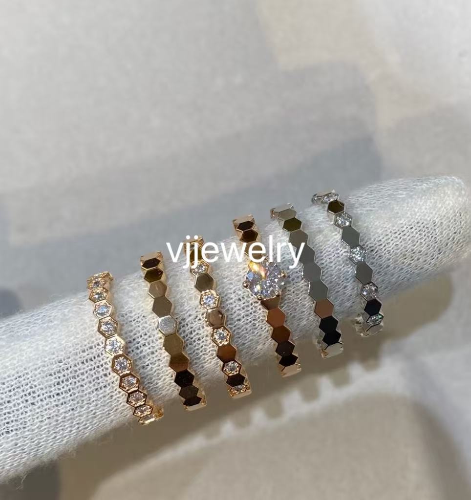 Fashion Honeycomb Ring Bee my Love Fashion ring For woman men designer Couples Top quality Gold plated wedding anniversary Ring Plated Gold Jewelry Gift 5-10