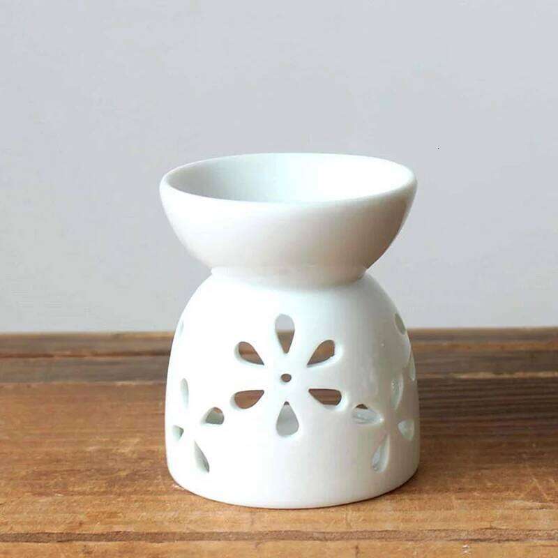 Ceramic Aroma Handmade Hollow Flower Pattern Essential Oil Burner Candle Lamp Many Style HomeOffice Crafts Decor H260310