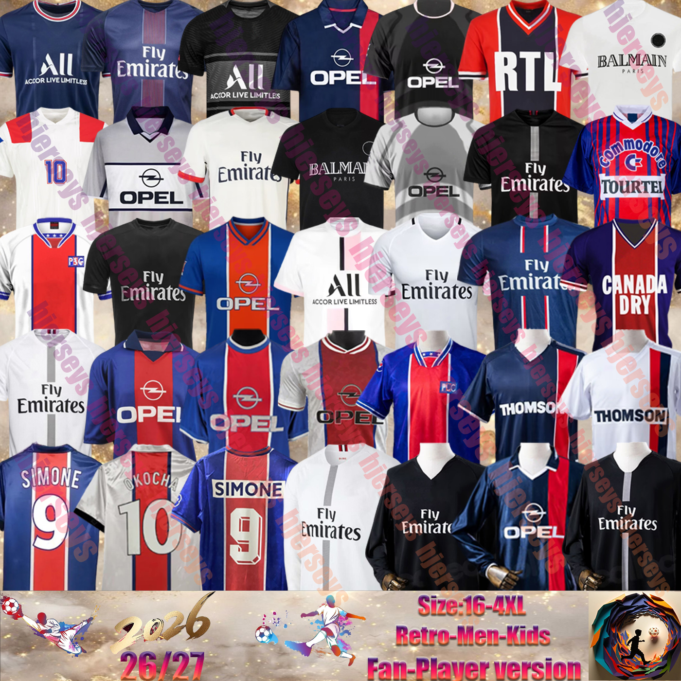 74 75 93 94 99 paris Retro Soccer Jerseys 95 96 00 01 02 03 football shirts paris classic Vintage kids OKOCHA PAULETA WEAH CAVANI DI MARIA RONALDINHO 12 13 15 16 17 18 20 21 22