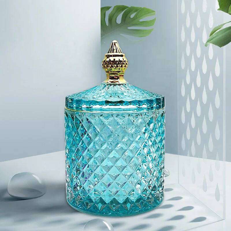 Luxury 10oz elegant Empty Candle vessels with lid For Wedding market H260310