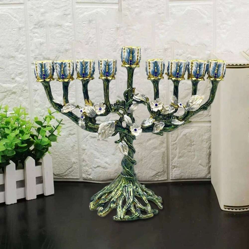 Traditional Menorah Candelstick Shabbat Candelabrum Photo Prop Reusable Christmas Candelabra for Hotel Farmhouse Dining Room H260310
