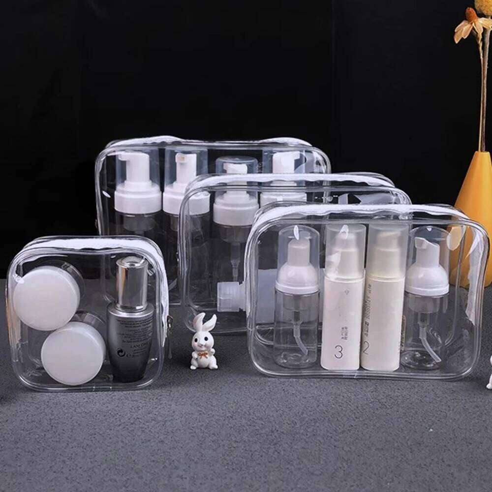 Travel Organizer Bath Toiletry Wash Storage Case White Transparent Zipper Makeup Bags Clear Pouch Women's Cosmetic Bag XJ260310