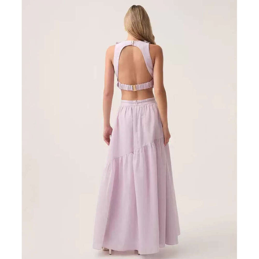 2026 new women's fashion brand designer three-dimensional flower vest high waisted long skirt vacation set