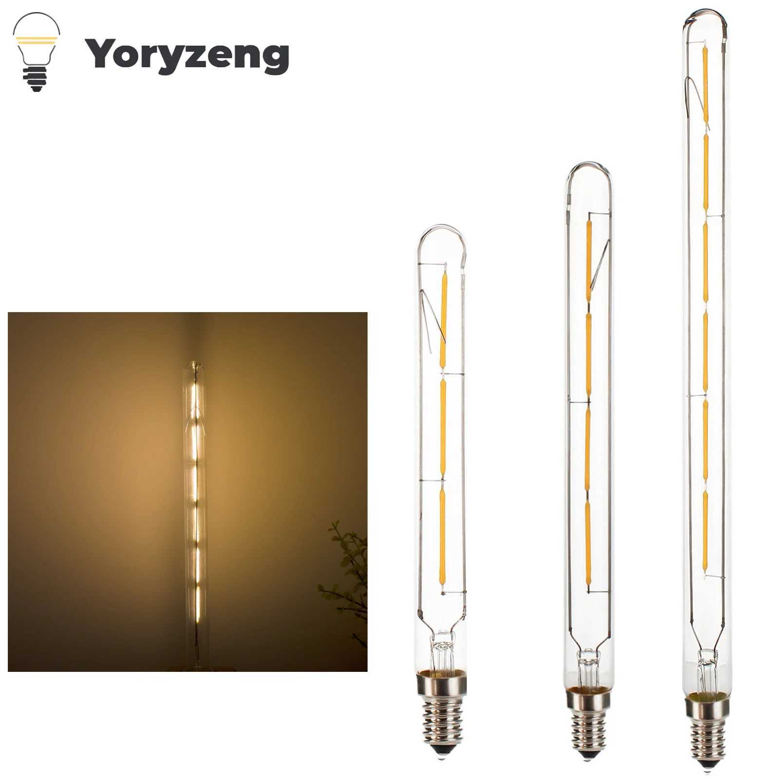 3W 4W 6W T20 E14 LED Tube Light Bulb SES Vintage Retro Filament COB 220V 240V Tubular Antique Lamp 2700K Warm White Glass Shell H260310