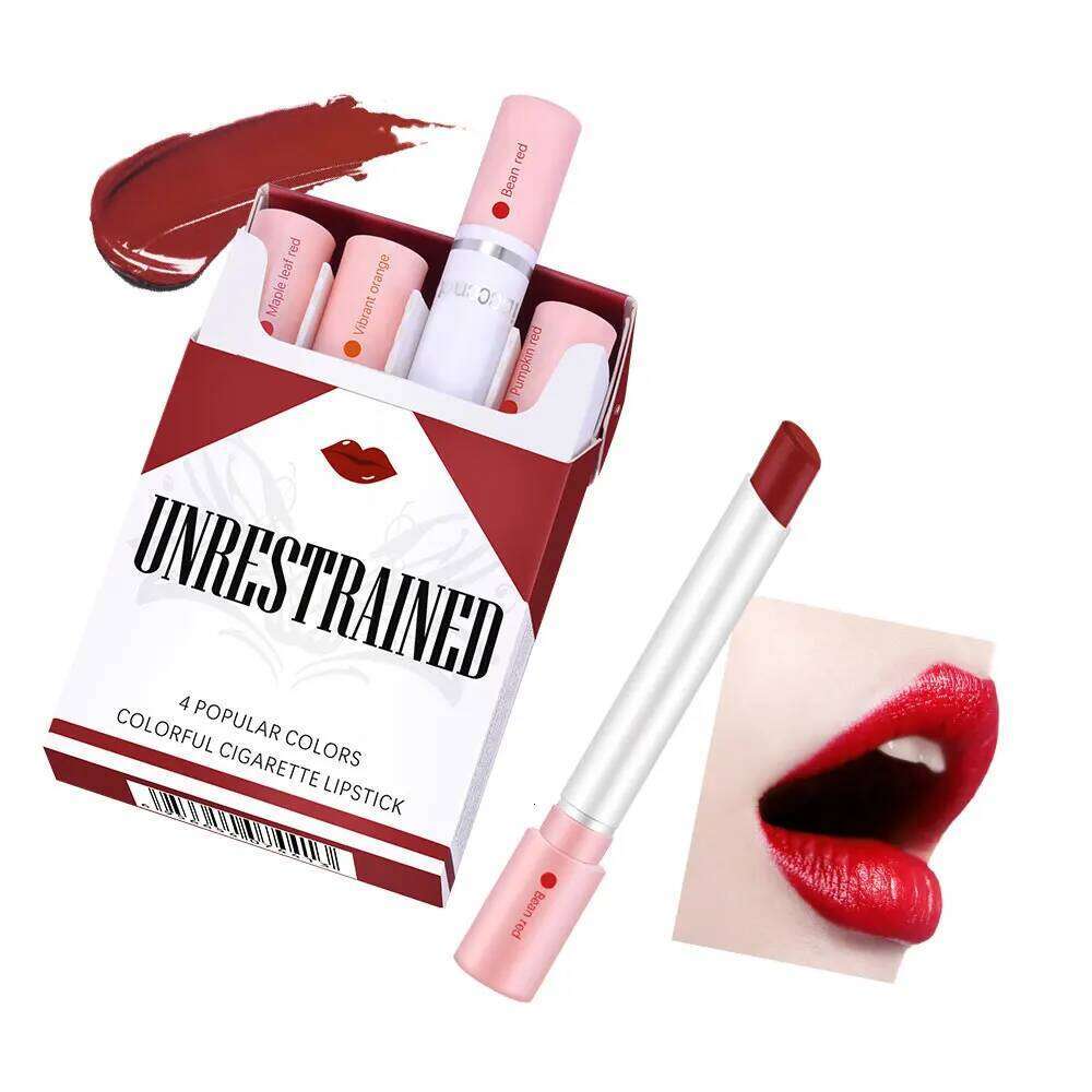 Colors Cigarettes 4 Lasting Stick Waterproof Pack Lip Set Long Matte Transparent Lipstick Valentine's Day Gift Z260310