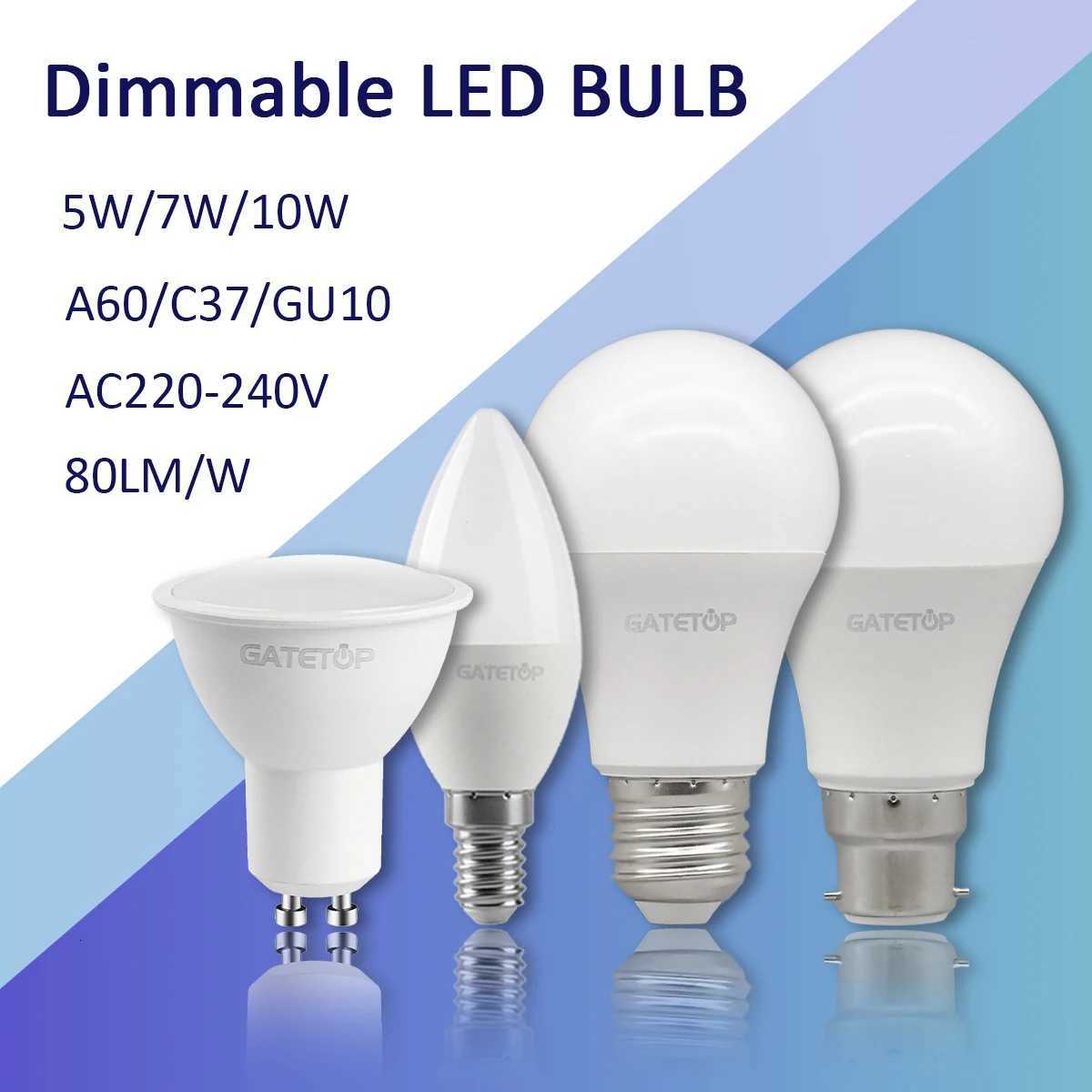 1-20PCS LED dimming bulb lamp Spot candle lamp E14 E27 GU10 220V 5W 7W 10W in accordance for 90 dimmer applications month lamp H260310